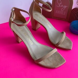 Stuart Weitzman Amelina shoes heels Block Adobe women’s size 7.5
